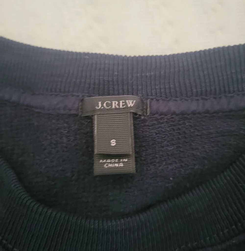 J.Crew Navy Blue Horsing Around Print Sweatshirt Sz S
